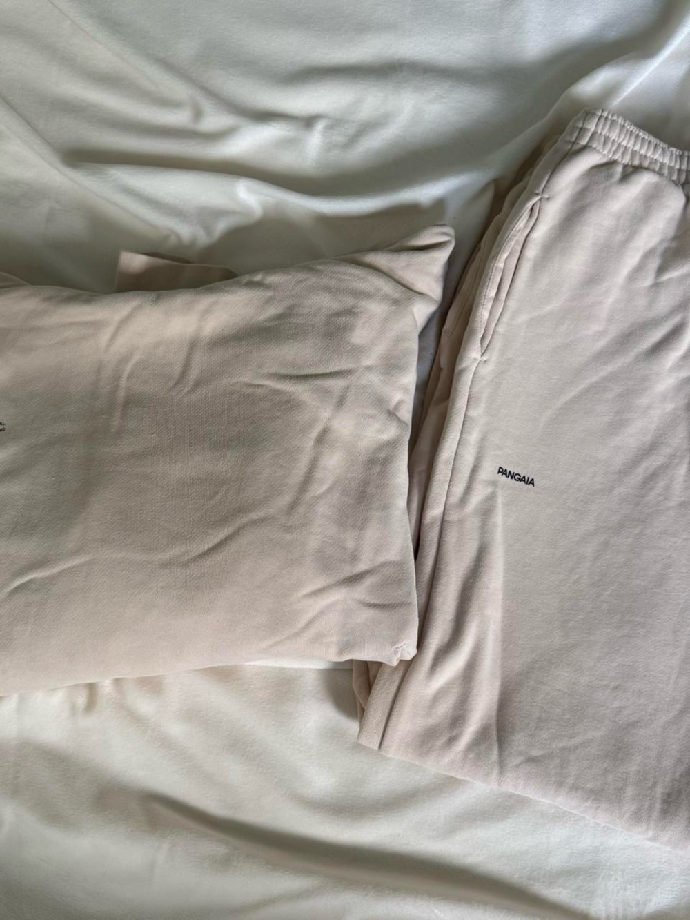 PANGAIA Light Beige Sweatpants and sweatshirt set - nude